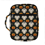 Ghost And Pumpkin Pattern Print Front Pocket Bible Bag
