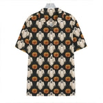 Ghost And Pumpkin Pattern Print Hawaiian Shirt