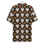 Ghost And Pumpkin Pattern Print Hawaiian Shirt