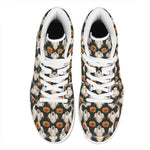 Ghost And Pumpkin Pattern Print High Top Leather Sneakers