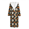 Ghost And Pumpkin Pattern Print Hooded Bathrobe