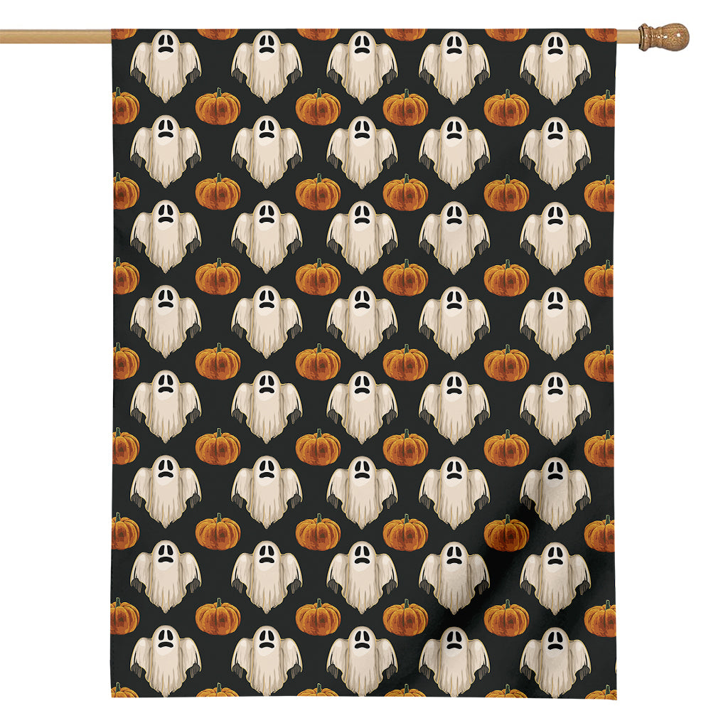 Ghost And Pumpkin Pattern Print House Flag