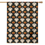 Ghost And Pumpkin Pattern Print House Flag