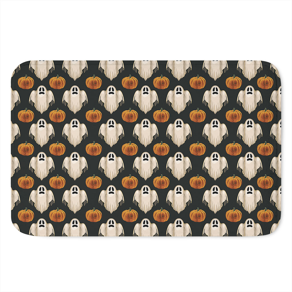 Ghost And Pumpkin Pattern Print Indoor Door Mat