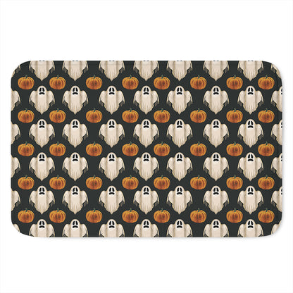Ghost And Pumpkin Pattern Print Indoor Door Mat