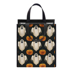 Ghost And Pumpkin Pattern Print Insulated Lunch Tote