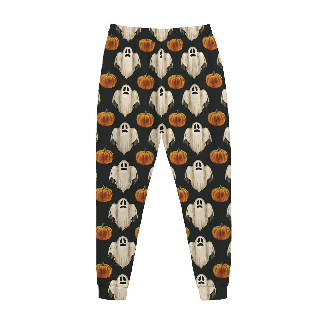 Ghost And Pumpkin Pattern Print Jogger Pants