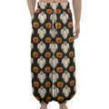 Ghost And Pumpkin Pattern Print Lantern Pants
