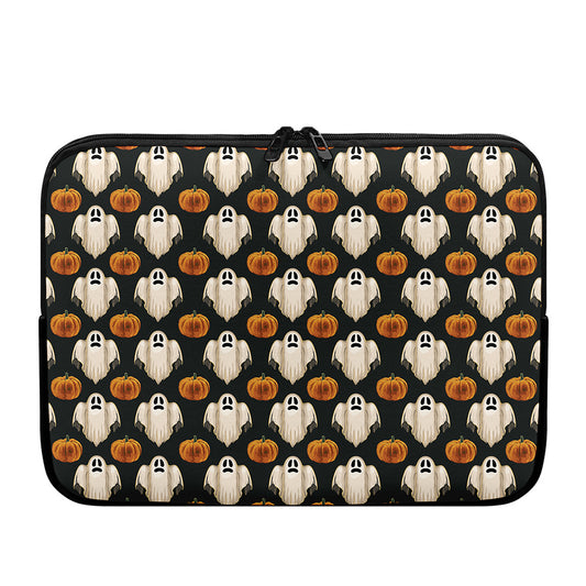 Ghost And Pumpkin Pattern Print Laptop Sleeve