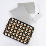 Ghost And Pumpkin Pattern Print Laptop Sleeve