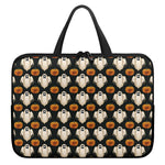 Ghost And Pumpkin Pattern Print Laptop Sleeve With Handle