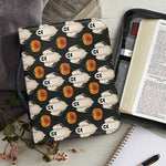 Ghost And Pumpkin Pattern Print Leather Bible Cover