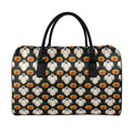 Ghost And Pumpkin Pattern Print Leather Duffel Bag