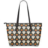 Ghost And Pumpkin Pattern Print Leather Tote Bag