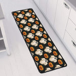 Ghost And Pumpkin Pattern Print Long Kitchen Mat