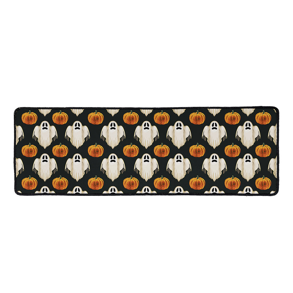 Ghost And Pumpkin Pattern Print Long Kitchen Mat