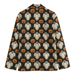 Ghost And Pumpkin Pattern Print Men's Cotton Blazer