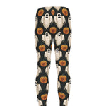 Ghost And Pumpkin Pattern Print Men's leggings