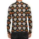 Ghost And Pumpkin Pattern Print Men's Long Sleeve Rash Guard