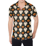 Ghost And Pumpkin Pattern Print Men's Shirt