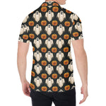 Ghost And Pumpkin Pattern Print Men's Shirt