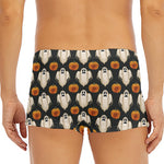 Ghost And Pumpkin Pattern Print Men's Short Boxer Briefs