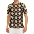 Ghost And Pumpkin Pattern Print Men's Short Sleeve Rash Guard