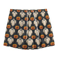 Ghost And Pumpkin Pattern Print Mesh Shorts