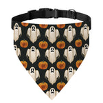 Ghost And Pumpkin Pattern Print Over The Collar Dog Bandana