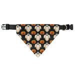 Ghost And Pumpkin Pattern Print Over The Collar Dog Bandana