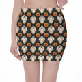 Ghost And Pumpkin Pattern Print Pencil Mini Skirt