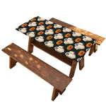 Ghost And Pumpkin Pattern Print Picnic Table Cover