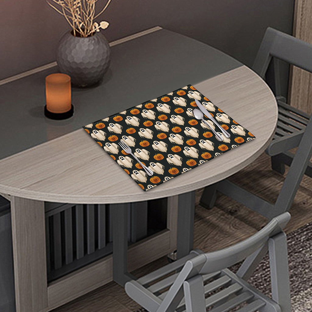 Ghost And Pumpkin Pattern Print Placemat