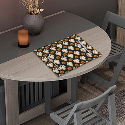 Ghost And Pumpkin Pattern Print Placemat