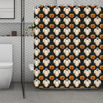 Ghost And Pumpkin Pattern Print Polyester Shower Curtain