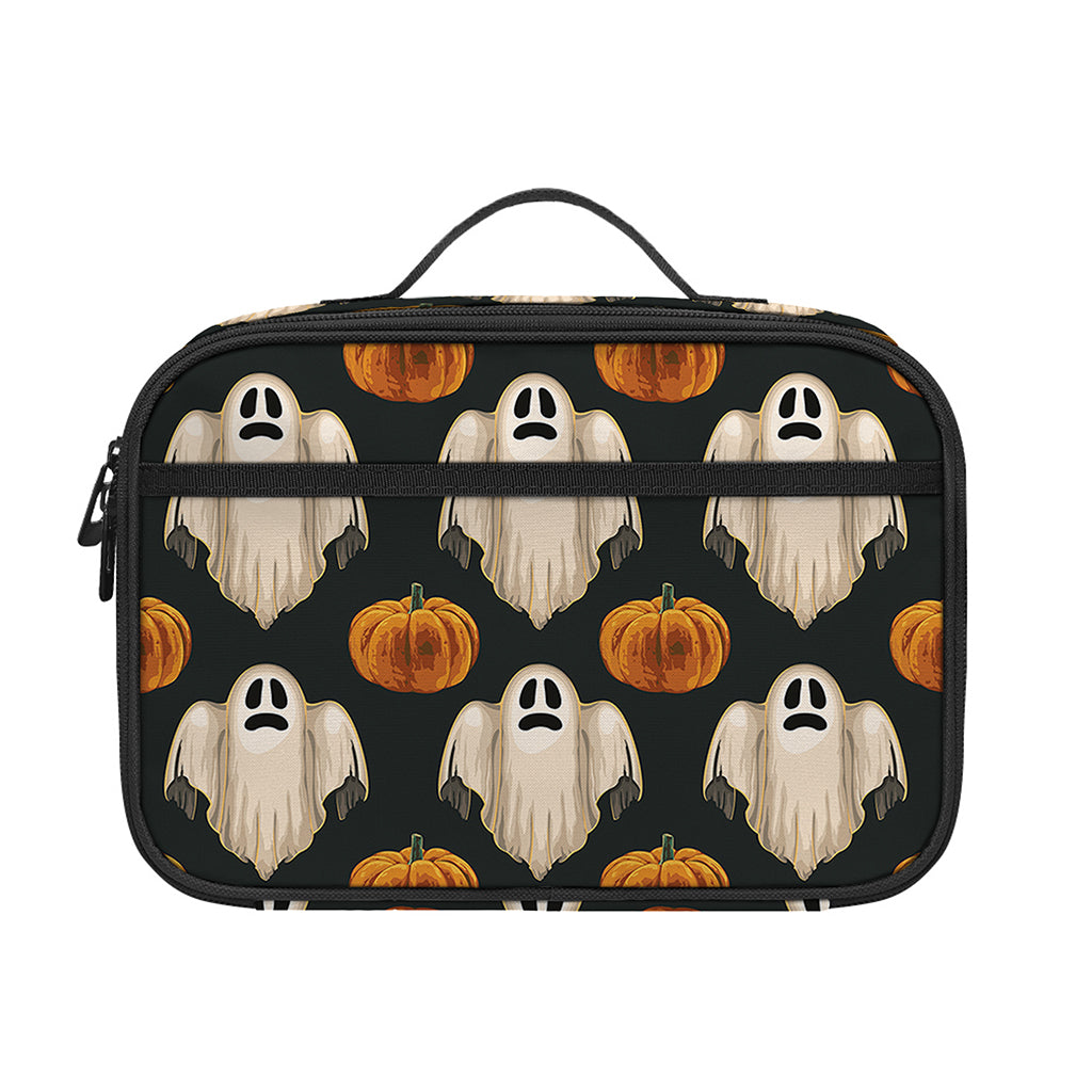 Ghost And Pumpkin Pattern Print Portable Lunch Bag