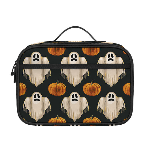 Ghost And Pumpkin Pattern Print Portable Lunch Bag