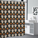 Ghost And Pumpkin Pattern Print Premium Shower Curtain