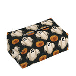 Ghost And Pumpkin Pattern Print Rectangle Tissue Box Cover