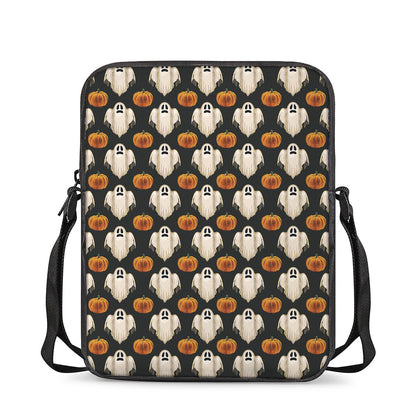 Ghost And Pumpkin Pattern Print Rectangular Crossbody Bag