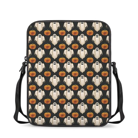 Ghost And Pumpkin Pattern Print Rectangular Crossbody Bag