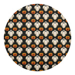 Ghost And Pumpkin Pattern Print Round Blanket