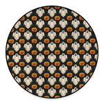 Ghost And Pumpkin Pattern Print Round Floor Mat