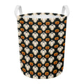 Ghost And Pumpkin Pattern Print Round Laundry Basket