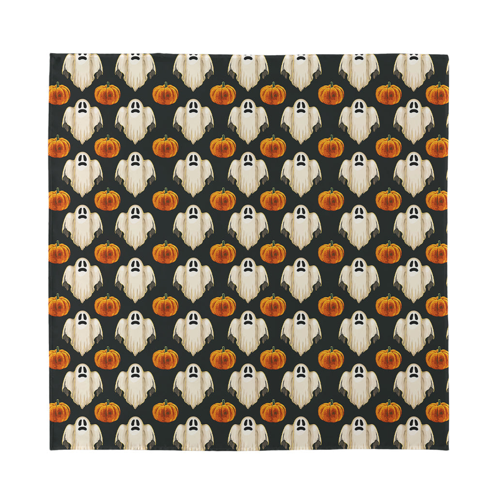 Ghost And Pumpkin Pattern Print Silk Bandana