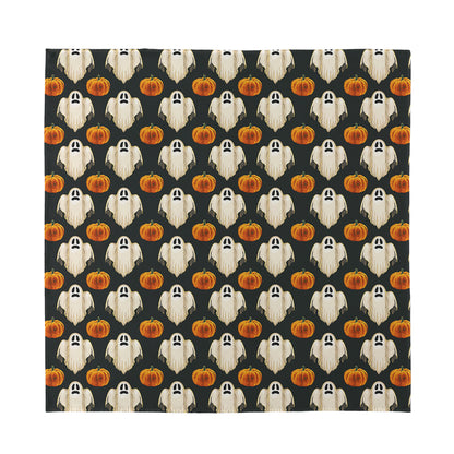 Ghost And Pumpkin Pattern Print Silk Bandana