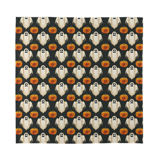 Ghost And Pumpkin Pattern Print Silk Bandana