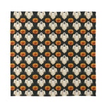 Ghost And Pumpkin Pattern Print Silk Bandana