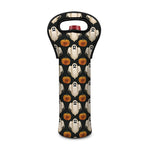 Ghost And Pumpkin Pattern Print Single Neoprene Wine Tote
