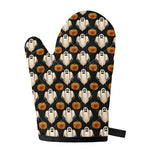 Ghost And Pumpkin Pattern Print Single Oven Mitt